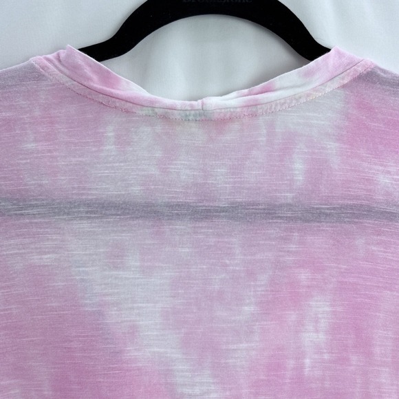 LoveShackFancy Tie Dye Sheer Lightweight Henley Top Women's Medium Pink - Picture 9 of 16
